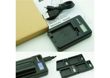 LCD usb Oplader Fuji NP-40 Samsung SLB-0737 voor Pentax D-LI8