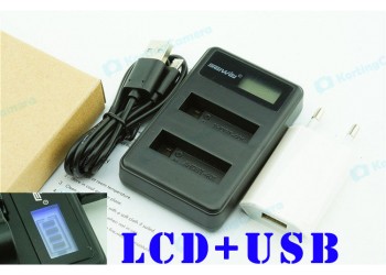 LCD usb Oplader voor GoPro dubbele accu AHDBT-201 301 Hero 3