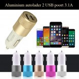 Autolader auto oplader dubbele USB port 3.1A iPhone voor Samsung