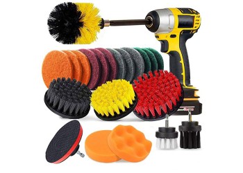 22 in 1 Elektrische Boor Borstel Car Cleaning Borstels Polijsten Pad Borstel Voor Schroevendraaier Tapijt Borstels Auto Velg Cleaning Tools