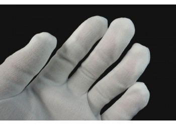 4 stuk (2 paar) Witte katoenen elastische handschoenen (universal maat)