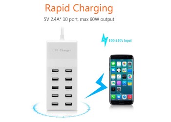 10 Port USB 3.0 Charger Iphone Ipad Muur Travel Opladen Station 50W Adapter hub