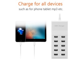 10 Port USB 3.0 Charger Iphone Ipad Muur Travel Opladen Station 50W Adapter hub