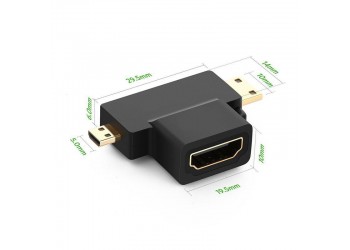 3 in 1 voor 4K HD HDMI compatibel naar Mini Micro Male Adapter Converter Connector Tablet PC TV