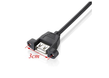 USB 2.0 verlengkabel met schroefpaneelmontage Male - Female