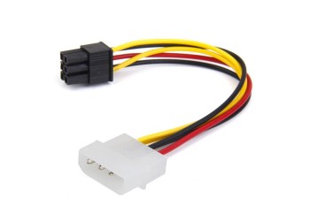 4-Pin ATX Male to 6-Pin Female socket Power kabel PCIe Adapter