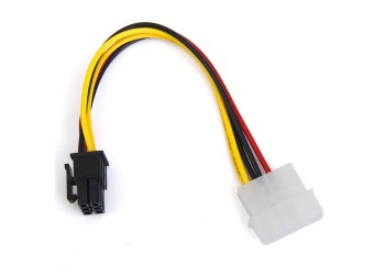 4-Pin ATX Male to 6-Pin Female socket Power kabel PCIe Adapter