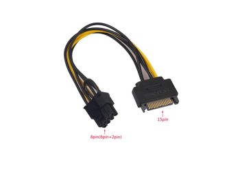 15-Pin SATA to 8-Pin Pcie video card Power kabel