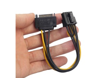 15-Pin SATA to 8-Pin Pcie video card Power kabel