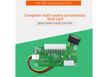 ATX 24Pin Molex 4Pin Dual PSU Power Supply Adapter add2psu