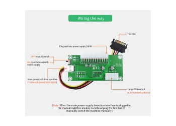 ATX 24Pin Molex 4Pin Dual PSU Power Supply Adapter add2psu