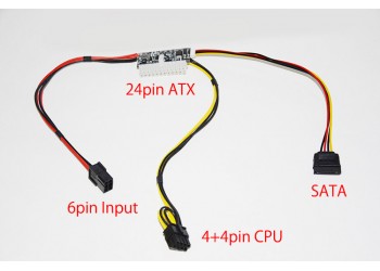 PCI-E 6pin 12v DC 250w ATX 24pin Voeding Module Switch Server PSU Mini CPU SATA ETH Mining