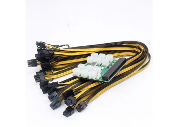 Power Module Breakout Board Met 12Pcs 6Pin to 8Pin Kabel Voor Hp 1200W 750W PSU Gpu PC Voeding Ethereum Eth Mining