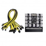 Power Module Breakout Board Met 12Pcs 6Pin to 8Pin Kabel Voor Hp 1200W 750W PSU Gpu PC Voeding Ethereum Eth Mining