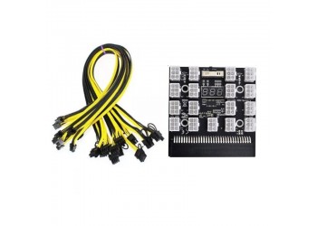 Power Module Breakout Board Met 12Pcs 6Pin to 8Pin Kabel Voor Hp 1200W 750W PSU Gpu PC Voeding Ethereum Eth Mining