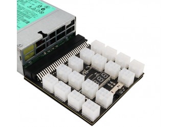 Power Module Breakout Board Met 12Pcs 6Pin to 8Pin Kabel Voor Hp 1200W 750W PSU Gpu PC Voeding Ethereum Eth Mining