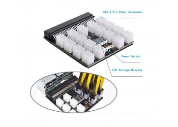 Power Module Breakout Board Met 12Pcs 6Pin to 8Pin Kabel Voor Hp 1200W 750W PSU Gpu PC Voeding Ethereum Eth Mining