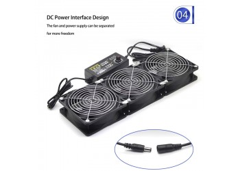 6x 6000 Rpm 12cm Krachtige ventilator High-Speed Air Server Cooling  instelbaar BTC ETH Miner Kabinet ventilator 1 jaar guarantee