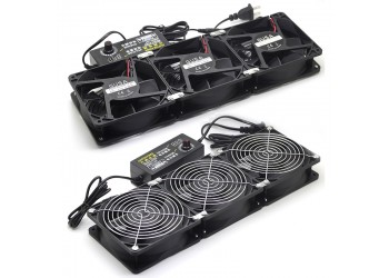 6x 4000 Rpm 12cm Krachtige ventilator High-Speed Air Server Cooling  instelbaar BTC ETH Miner Kabinet ventilator