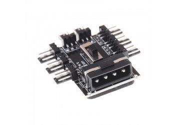 Pc Ide Molex 1 Tot 8 Way Splitter 3-Pin Cooling Fan Hub Power Socket Adapter