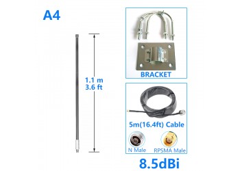 Helium Antenne 8.5dBi 1.1m 868Mhz EU868 LORA GSM 5m RG58 Kabel Rak Nebra Bobcat HNT Hotspot miner SyncroBit LoraWan