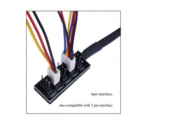 4Pin PWM Om 5x Computer Case Fan Power Mouwen 5-Splitter Adapter Kabel 40cm Computer case Mining Rig