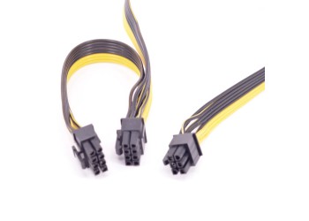 6Pin to dual 8Pin 6+2pin 60cm+20cm 18AWG puur koperen vertinde Kabel voor PSU GPU Ethereum ETH Mining