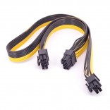 6Pin to dual 8Pin 6+2pin 60cm+20cm 18AWG puur koperen vertinde Kabel voor PSU GPU Ethereum ETH Mining