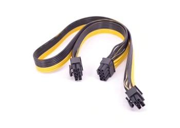 6Pin to dual 8Pin 6+2pin 60cm+20cm 18AWG puur koperen vertinde Kabel voor PSU GPU Ethereum ETH Mining