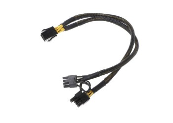 6Pin female to dual 8Pin 6+2pin male 20cm+20cm 18AWG puur koperen vertinde Kabel voor PSU GPU Ethereum ETH Mining