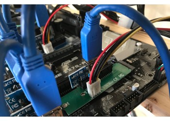 M.2 NGFF naar 4x PCI Express PCIE + 4-Polig Molex adapter Ethereum ETH Mining