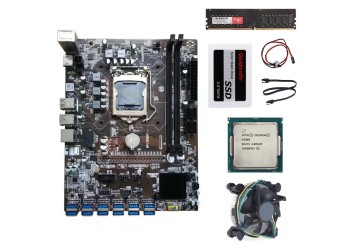 B250-BTC 12 GPU ETH NEOX ZANO MEWC RVN Mining Rig Moederbord + CPU + Koeler + 4G RAM + 120G SSD + 1 jaar garantie