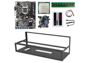 B75-BTC Quiet Mining Rig start kit voor 12 GPU ETH NEOX ZANO MEWC RVN Nicehash Mining met 1 jaar garantie
