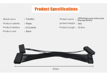 Dual Drie ATX 20+4 (24Pin) Molex PSU Sync Kabel voor 2 of 3 PSU Power synchronisatie boot