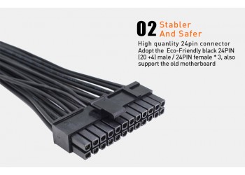 Dual Drie ATX 20+4 (24Pin) Molex PSU Sync Kabel voor 2 of 3 PSU Power synchronisatie boot