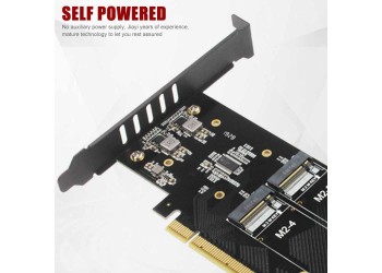 M.2 X16 Om 4X Nvme PCIE3.0 GEN3 X16 Om 4 * Nvme Raid Card Pci-E Vroc Kaart