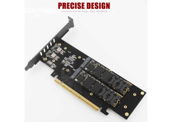 M.2 X16 Om 4X Nvme PCIE3.0 GEN3 X16 Om 4 * Nvme Raid Card Pci-E Vroc Kaart met koellichaam