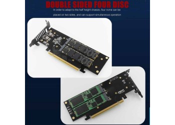 M.2 X16 Om 4X Nvme PCIE3.0 GEN3 X16 Om 4 * Nvme Raid Card Pci-E Vroc Kaart met koellichaam