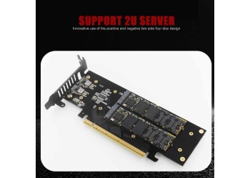 M.2 X16 Om 4X Nvme PCIE3.0 GEN3 X16 Om 4 * Nvme Raid Card Pci-E Vroc Kaart met koellichaam