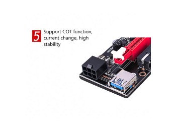 6 stuk Ultrastabiel Ver009S Usb 3.0 Pci-E PCIe Riser Ver 009S Express 1X 4X 8X 16X Extender Riser Card Adapter sata 15Pin Naar 6 Pin Power Kabel ETH Mining