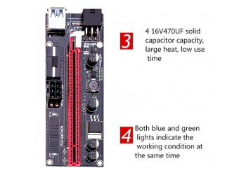 Ultrastabiel Ver009S Usb 3.0 Pci-E PCIe Riser Ver 009S Express 1X 4X 8X 16X Extender Riser Card Adapter sata 15Pin Naar 6 Pin Power Kabel ETH Mining