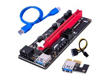 Ultrastabiel Ver009S Usb 3.0 Pci-E PCIe Riser Ver 009S Express 1X 4X 8X 16X Extender Riser Card Adapter sata 15Pin Naar 6 Pin Power Kabel ETH Mining