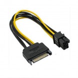 15-Pin Male SATA to 6-Pin Pcie video card Power kabel