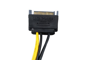 15-Pin Male SATA to 6-Pin Pcie video card Power kabel