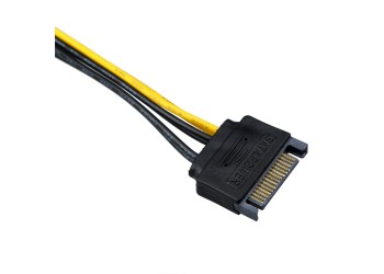 15-Pin Male SATA to 6-Pin Pcie video card Power kabel