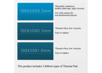 3Pcs 100X50mm Thermische Pad 0.3/0.5/1mm Dikte Siliconen Pad Voor Computer Laptop Ic Gpu Vga Kaart