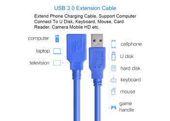 USB 3.0 Verlengkabel USB 1M Kabel Man-vrouw Data Sync Kabel