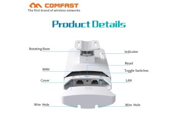 Comfast CF-E113A 2Pcs 3Km Outdoor Mini Cpe Bridge Wifi Repeater 5Ghz 300Mbps Wireless Router Wifi Extender nano Station Antenne 1 jaar garantee