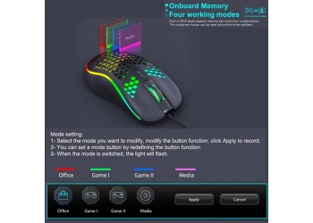 Programmeerbare muis 7200 Dpi Rgb Usb Bedrade Gaming Lichtgewicht Honingraat Shell Muis