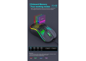 Programmeerbare muis 7200 Dpi Rgb Usb Bedrade Gaming Lichtgewicht Honingraat Shell Muis